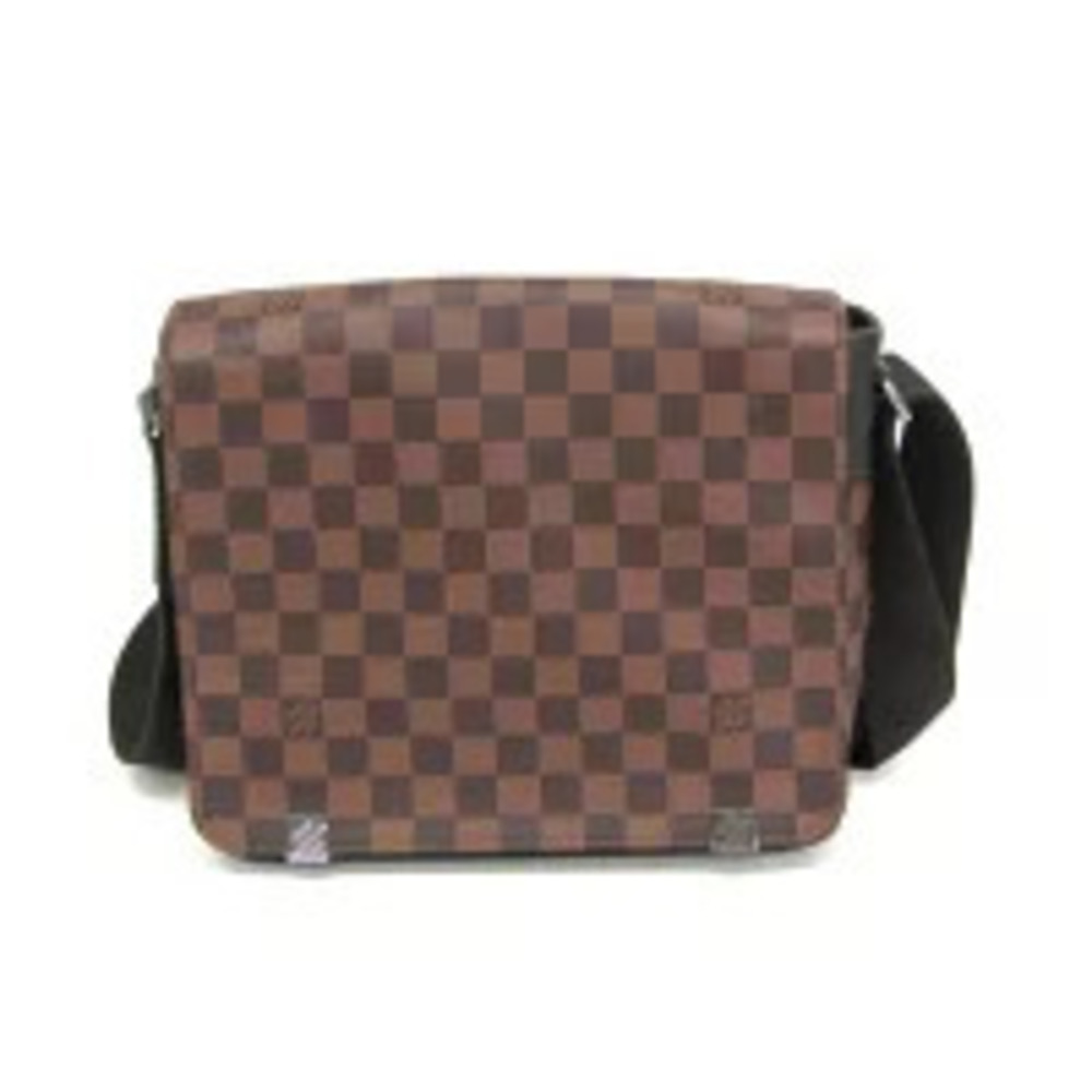 Louis Vuitton Damier District NM Messenger Crossbody Bag Canvas Leather Brown
